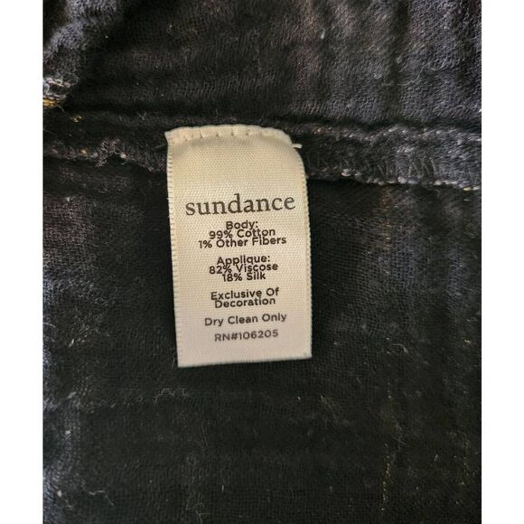 Sundance Silk Velvet Plaid Embroidered Boho Blouse Size XS - Picture 7 of 7